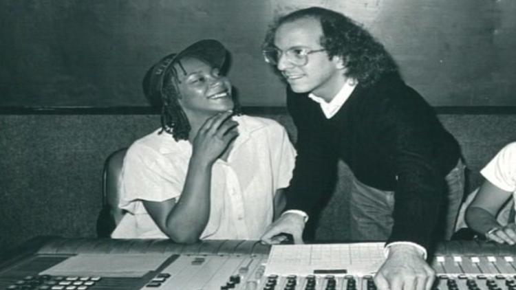 Cynthia Johnson and Steven Greenberg in the studio recording Funkytown