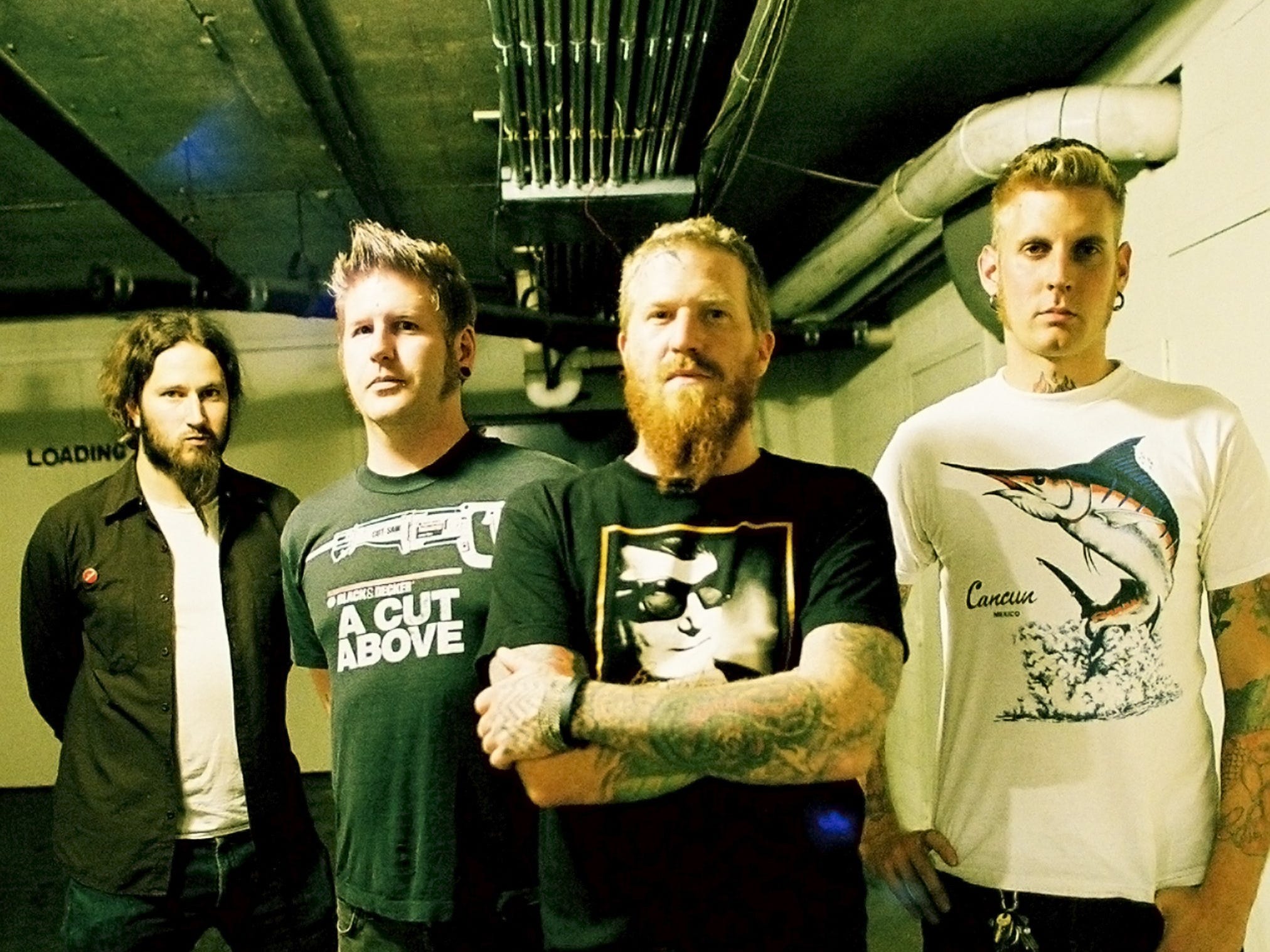 The band Mastodon, featuring two Rochesterians. From left to right: Troy Sanders, Bill Kelliher, Brent Hinds and Braan Dailor.