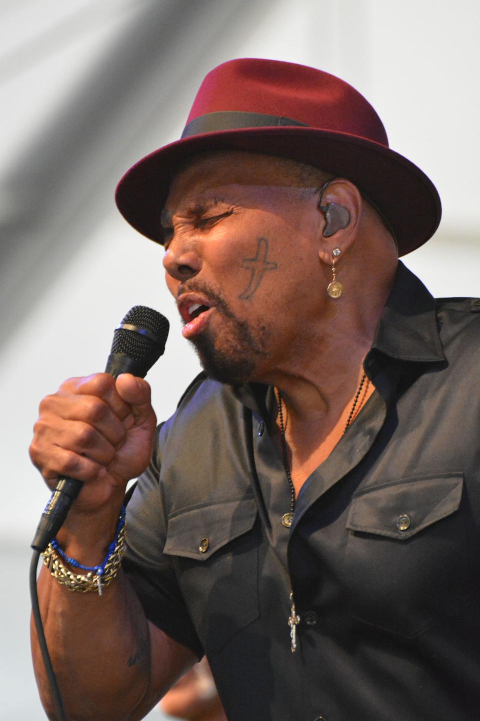 Famous New Orleans musician Aaron Neville on stage