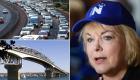 Judith Collins wearing a hat: Second Auckland harbour crossing promised in National's $31bn plan to 'smash' congestion