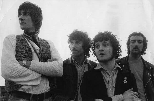 Mr. Green led Fleetwood Mac from 1967 to 1970, leaving before it became one of the world’s best-selling bands in the 1970s. From left: Mick Fleetwood, Mr. Green, Jeremy Spencer and John McVie.