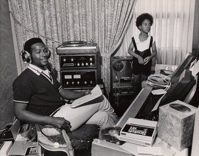 Marvin Gaye sits at home with his son Marvin Gaye III.