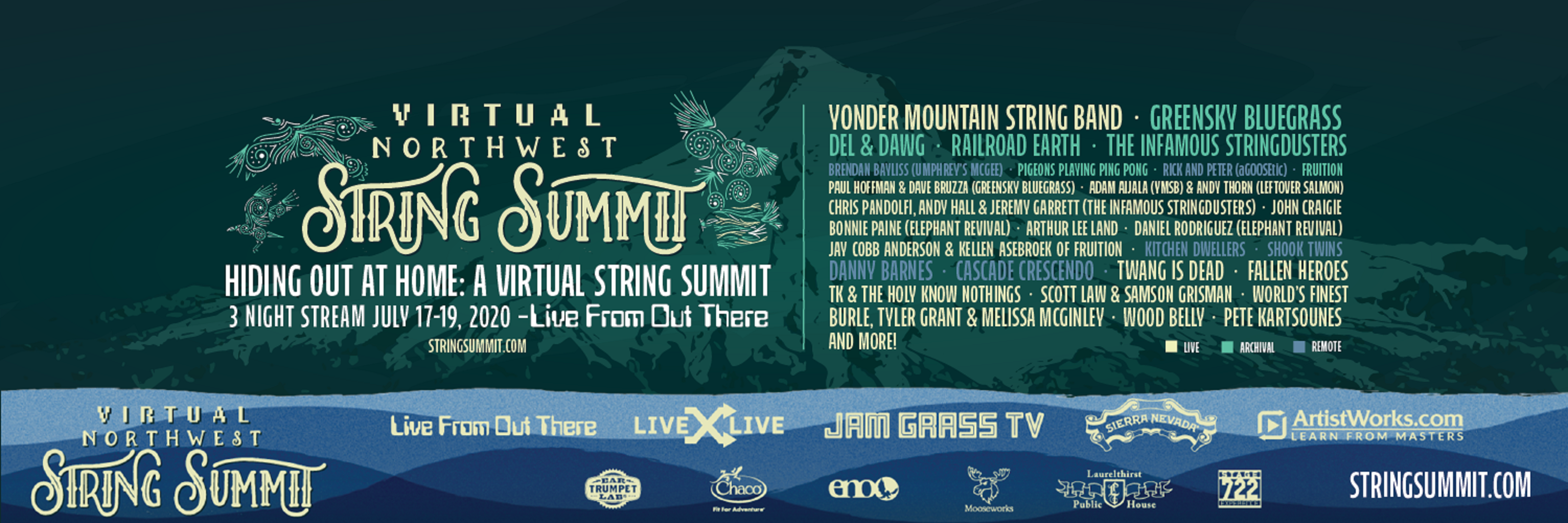 Northwest String Summit Announces Hiding Out At Home: A Virtual Northwest String Summit, June 17-19