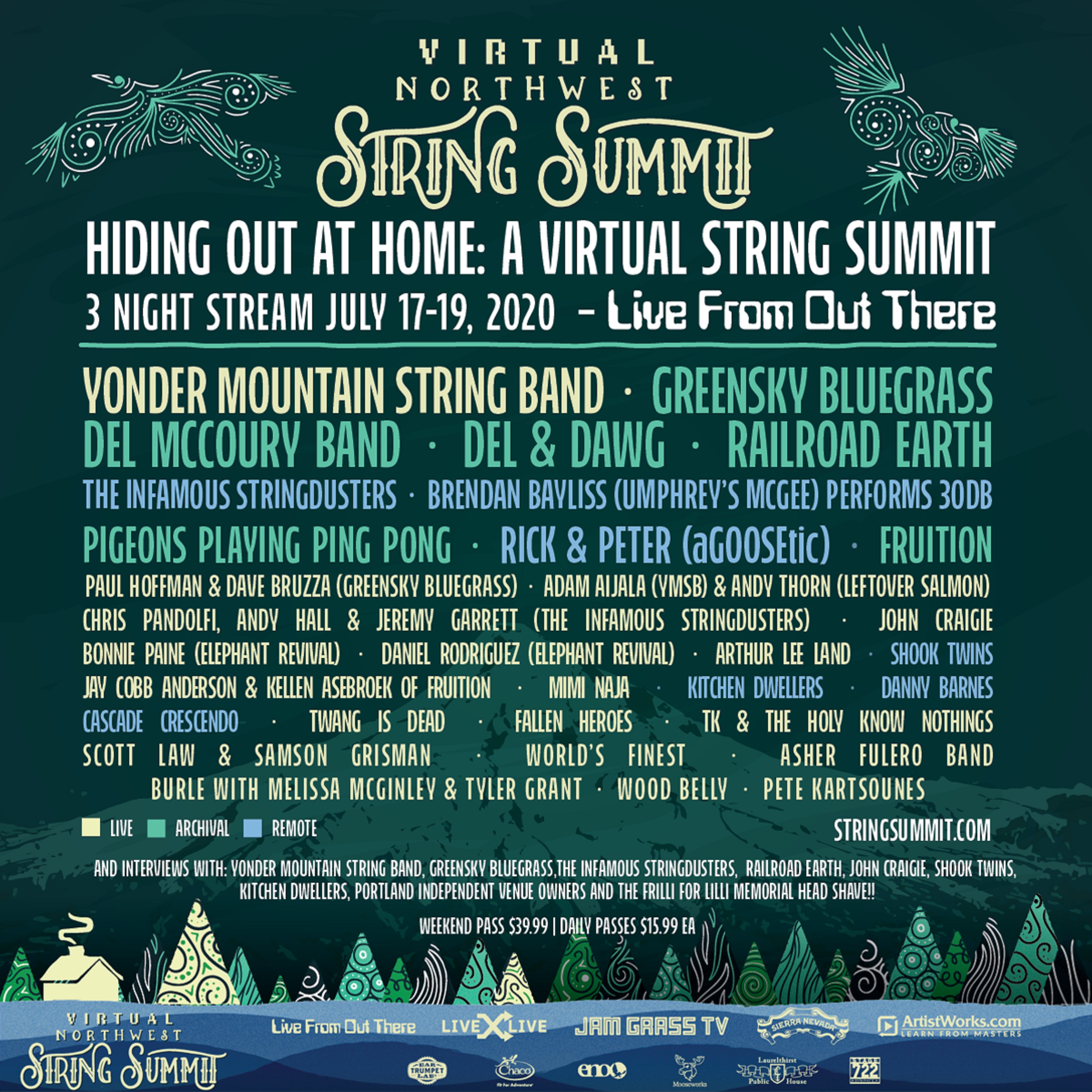 Northwest String Summit Announces Final Lineup for Hiding Out At Home