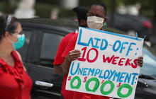 Unemployed Hospitality And Service Workers Lead Caravan Die-In In Florida 